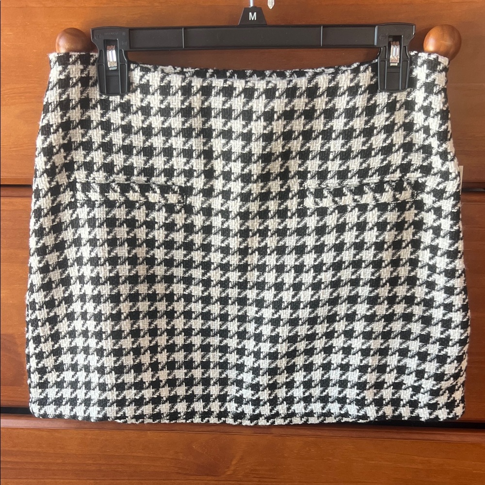 a new day Black and White Houndstooth Mini Skirt